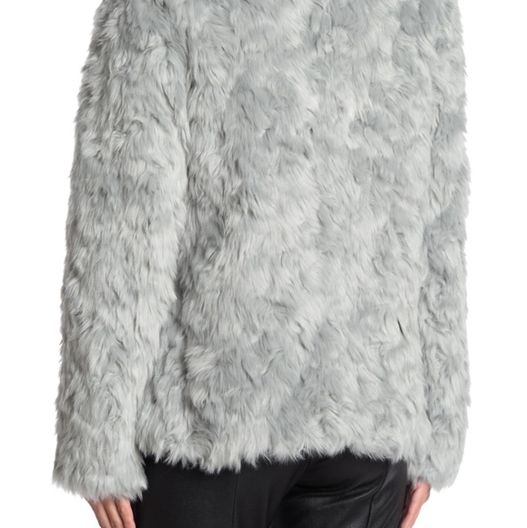 NWT:Silver BCBG Notch Collar Faux Fur Jacket - Picture 4 of 5